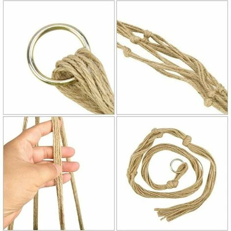 4pcs Macrame Plant Hanger, Cotton Rope Plant Hanger, Hand Woven Flower Pot Holder For Home Office Balcony Garden Indoor And Outdoor Decoration 105cm/41 Inches 2 4pcs Macrame Plant Hanger, Cotton Rope Plant Hanger, Hand Woven Flower Pot Holder For Home Office Balcony Garden Indoor And Outdoor Decoration 105cm/41 Inches - Image 2