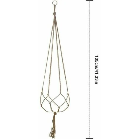 4pcs Macrame Plant Hanger, Cotton Rope Plant Hanger, Hand Woven Flower Pot Holder For Home Office Balcony Garden Indoor And Outdoor Decoration 105cm/41 Inches 3 4pcs Macrame Plant Hanger, Cotton Rope Plant Hanger, Hand Woven Flower Pot Holder For Home Office Balcony Garden Indoor And Outdoor Decoration 105cm/41 Inches - Image 3