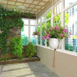 4pcs Macrame Plant Hanger, Cotton Rope Plant Hanger, Hand Woven Flower Pot Holder For Home Office Balcony Garden Indoor And Outdoor Decoration 105cm/41 Inches 7 4pcs Macrame Plant Hanger, Cotton Rope Plant Hanger, Hand Woven Flower Pot Holder For Home Office Balcony Garden Indoor And Outdoor Decoration 105cm/41 Inches -Dwarf Discovery shop 100157034 4