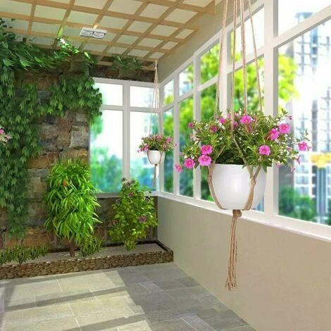 4pcs Macrame Plant Hanger, Cotton Rope Plant Hanger, Hand Woven Flower Pot Holder For Home Office Balcony Garden Indoor And Outdoor Decoration 105cm/41 Inches 4 4pcs Macrame Plant Hanger, Cotton Rope Plant Hanger, Hand Woven Flower Pot Holder For Home Office Balcony Garden Indoor And Outdoor Decoration 105cm/41 Inches - Image 4