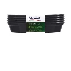 Stewart Garden 5 Premium Flower Pot Saucers - 7.6-10cm - Black (4840005)