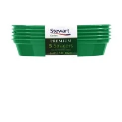 Stewart Garden 5 Premium Flower Pot Saucers - 7.6-10cm - Green (4840004)