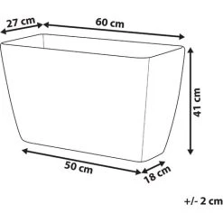 Plant Pot Rectangular Stone Fiberglass Natural Garden Grey 60 X 27 X 41 Cm Baris -Dwarf Discovery shop 12688680 3