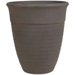 Plant Pot Brown Modern Indoor Outdoor Stone Mixture ø 50 Cm Katalima