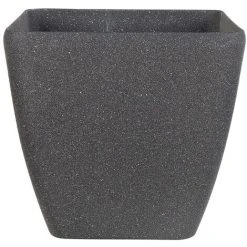 Plant Pot Grey Stone Mixture Flower Pot Square Outdoor Indoor 42 X 42 Cm Zeli