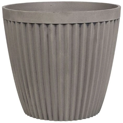 Modern Plant Pot Stone Mixture Round Indoor Outdoor 44x44 Cm Taupe Poka 1 Modern Plant Pot Stone Mixture Round Indoor Outdoor 44x44 Cm Taupe Poka