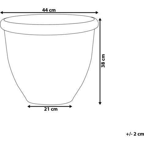 Modern Round Garden Flower Pot Planter High Gloss Stone 44 X 44 Cm Brown Tesalia 3 Modern Round Garden Flower Pot Planter High Gloss Stone 44 X 44 Cm Brown Tesalia - Image 3