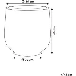 Modern Round Garden Plant Pot Fibre Clay Outdoor Planter ø45 Cm Grey Dioni -Dwarf Discovery shop 13692923 3