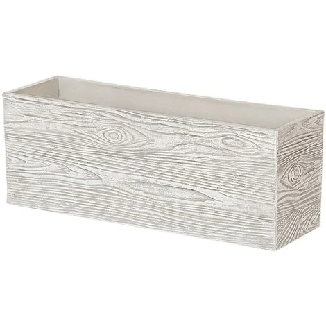 Modern Outdoor Indoor Flower Pot Light Wood Fibre Clay Rectangular 42x13cm Paos 4 Modern Outdoor Indoor Flower Pot Light Wood Fibre Clay Rectangular 42x13cm Paos - Image 4