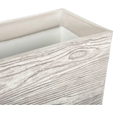 Modern Outdoor Indoor Flower Pot Light Wood Fibre Clay Rectangular 42x13cm Paos 5 Modern Outdoor Indoor Flower Pot Light Wood Fibre Clay Rectangular 42x13cm Paos - Image 5