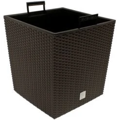 Flower Pot Rattan Look Weatherproof Removable Inner Pot Flower Box Planter Indoor Area Outdoor Area Planter 35 Ltr. - Umbra (de) -Dwarf Discovery shop 17462907 3