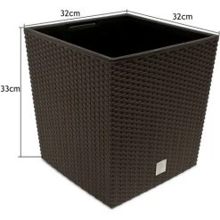 Flower Pot Rattan Look Weatherproof Removable Inner Pot Flower Box Planter Indoor Area Outdoor Area Planter 35 Ltr. - Umbra (de) -Dwarf Discovery shop 17462907 5