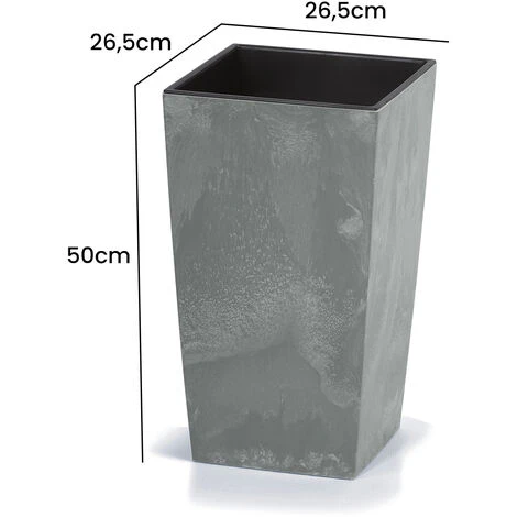 Deuba Planter Flower Pot Concrete Look Garden Patio Terrace Balcony 26L 49L 91L Large Square Indoor Outdoor Robust Anthracite Grey Insert Pot Green Plants Grass Weather-Resistant UV-Resistant Plastic 5 Deuba Planter Flower Pot Concrete Look Garden Patio Terrace Balcony 26L 49L 91L Large Square Indoor Outdoor Robust Anthracite Grey Insert Pot Green Plants Grass Weather-Resistant UV-Resistant Plastic - Image 5