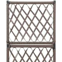 Trellis Raised Bed With 1 Pot 30x30x107 Cm Poly Rattan Brown VidaXL -Dwarf Discovery shop 19542007 5