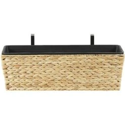Plant Pot Beige Indoor Outdoor Water Hyacinth Weave Handles 60 X 20 Cm Kawala