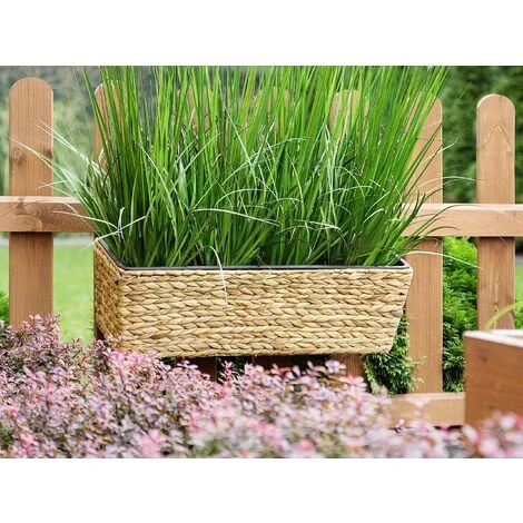 Plant Pot Beige Indoor Outdoor Water Hyacinth Weave Handles 60 X 20 Cm Kawala 2 Plant Pot Beige Indoor Outdoor Water Hyacinth Weave Handles 60 X 20 Cm Kawala - Image 2