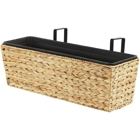 Plant Pot Beige Indoor Outdoor Water Hyacinth Weave Handles 60 X 20 Cm Kawala 4 Plant Pot Beige Indoor Outdoor Water Hyacinth Weave Handles 60 X 20 Cm Kawala - Image 4
