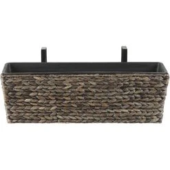 Plant Pot Brown Indoor Outdoor Water Hyacinth Weave Handles 60 X 20 Cm Kawala