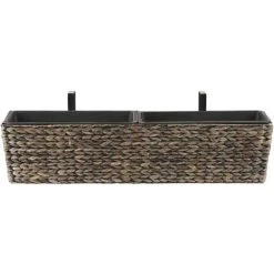 Plant Pot Brown Indoor Outdoor Water Hyacinth Weave Handles 80 X 20 Cm Kawala