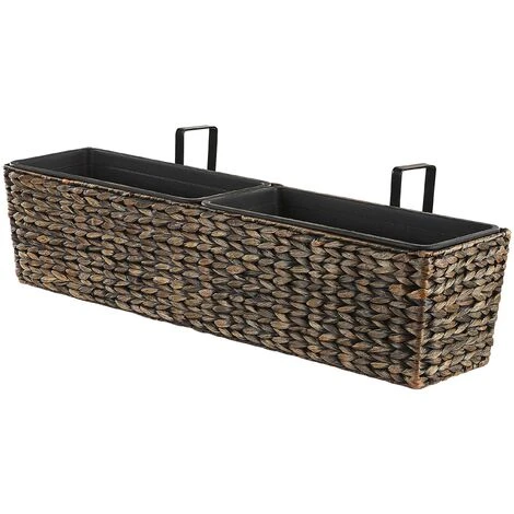 Plant Pot Brown Indoor Outdoor Water Hyacinth Weave Handles 80 X 20 Cm Kawala 4 Plant Pot Brown Indoor Outdoor Water Hyacinth Weave Handles 80 X 20 Cm Kawala - Image 4