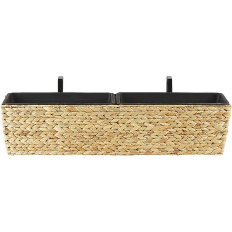 Plant Pot Beige Indoor Outdoor Water Hyacinth Weave Handles 80 X 20 Cm Kawala 1 Plant Pot Beige Indoor Outdoor Water Hyacinth Weave Handles 80 X 20 Cm Kawala