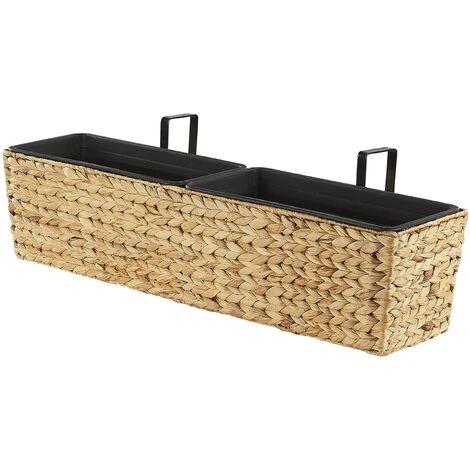 Plant Pot Beige Indoor Outdoor Water Hyacinth Weave Handles 80 X 20 Cm Kawala 4 Plant Pot Beige Indoor Outdoor Water Hyacinth Weave Handles 80 X 20 Cm Kawala - Image 4