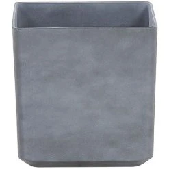 Outdoor Indoor Flower Plant Pot Square 35 X 35 Cm Stone Mixture Grey Artiki