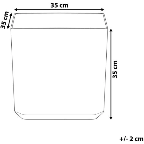 Outdoor Indoor Flower Plant Pot Square 35 X 35 Cm Stone Mixture Grey Artiki 3 Outdoor Indoor Flower Plant Pot Square 35 X 35 Cm Stone Mixture Grey Artiki - Image 3