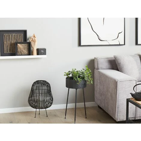 Plant Stand Indoor Outdoor Flower Pot 29 X 26 X 50 Cm Metal Black Leika 2 Plant Stand Indoor Outdoor Flower Pot 29 X 26 X 50 Cm Metal Black Leika - Image 2