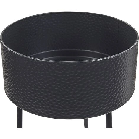 Plant Stand Indoor Outdoor Flower Pot 29 X 26 X 50 Cm Metal Black Leika 4 Plant Stand Indoor Outdoor Flower Pot 29 X 26 X 50 Cm Metal Black Leika - Image 4