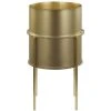 Modern Plant Stand Indoor Outdoor Flower Pot 15 X 15 X 28 Cm Metal Gold Milea