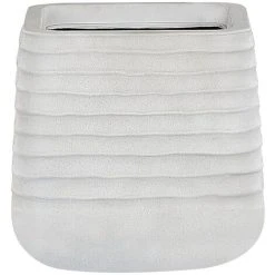 Outdoor Garden Flower Pot Large 28 X 27 Cm Square Planter Dirty White Parikia