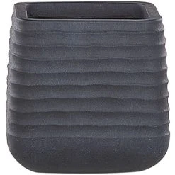 Modern Outdoor Garden Flower Pot Large 28 X 27 Cm Square Planter Black Parikia