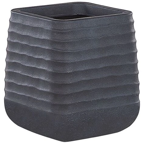 Modern Outdoor Garden Flower Pot Large 28 X 27 Cm Square Planter Black Parikia 4 Modern Outdoor Garden Flower Pot Large 28 X 27 Cm Square Planter Black Parikia - Image 4