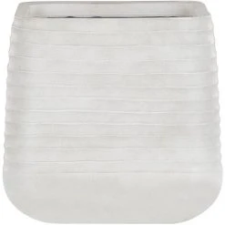 Outdoor Garden Flower Pot Large 50 X 49 Cm Square Planter Dirty White Parikia