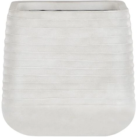 Outdoor Garden Flower Pot Large 50 X 49 Cm Square Planter Dirty White Parikia 1 Outdoor Garden Flower Pot Large 50 X 49 Cm Square Planter Dirty White Parikia
