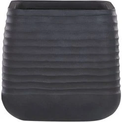 Modern Outdoor Garden Flower Pot Large 50 X 49 Cm Square Planter Black Parikia