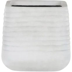 Outdoor Garden Flower Pot Large 38 X 37 Cm Square Planter Dirty White Parikia