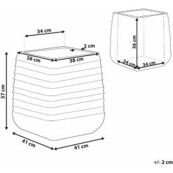 Outdoor Garden Flower Pot Large 38 X 37 Cm Square Planter Dirty White Parikia 7 Outdoor Garden Flower Pot Large 38 X 37 Cm Square Planter Dirty White Parikia -Dwarf Discovery shop 36731915 3