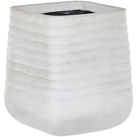 Outdoor Garden Flower Pot Large 38 X 37 Cm Square Planter Dirty White Parikia 4 Outdoor Garden Flower Pot Large 38 X 37 Cm Square Planter Dirty White Parikia - Image 4