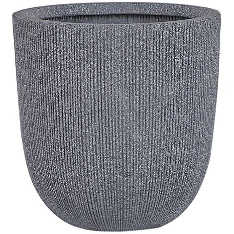 Modern Outdoor Plant Pot Planter Tall Round 38 X ø 37 Cm Grey Chios 1 Modern Outdoor Plant Pot Planter Tall Round 38 X ø 37 Cm Grey Chios