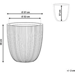 Modern Outdoor Plant Pot Planter Tall Round 38 X ø 37 Cm Grey Chios 7 Modern Outdoor Plant Pot Planter Tall Round 38 X ø 37 Cm Grey Chios -Dwarf Discovery shop 36811631 3