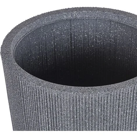 Modern Outdoor Plant Pot Planter Tall Round 38 X ø 37 Cm Grey Chios 4 Modern Outdoor Plant Pot Planter Tall Round 38 X ø 37 Cm Grey Chios - Image 4