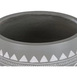 Flower Pot Wooden Stand Light Grey Magnesium Round Inlaid Motif Weira -Dwarf Discovery shop 37084377 4