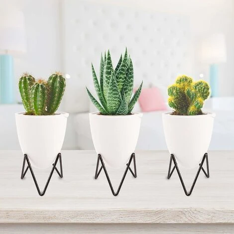 LangRay 3 Pcs Flower Pots, Flower Pots With Stands, Plant Holders Plant Pots, Plants Plant Pot For Indoor, Outdoor, Balcony, Garden (Small) 3 LangRay 3 Pcs Flower Pots, Flower Pots With Stands, Plant Holders Plant Pots, Plants Plant Pot For Indoor, Outdoor, Balcony, Garden (Small) - Image 3