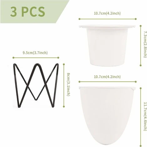 LangRay 3 Pcs Flower Pots, Flower Pots With Stands, Plant Holders Plant Pots, Plants Plant Pot For Indoor, Outdoor, Balcony, Garden (Small) 4 LangRay 3 Pcs Flower Pots, Flower Pots With Stands, Plant Holders Plant Pots, Plants Plant Pot For Indoor, Outdoor, Balcony, Garden (Small) - Image 4