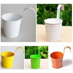 Hanging Pots Planter Flower Pot Iron Hanging Balcony Pot Plant Pot Flower Pot Yellow SOEKAVIA -Dwarf Discovery shop 38917818 5