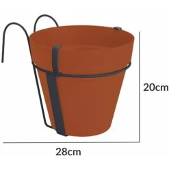 Elho Flower Pot Loft Urban Balcony Bracket Overflow Pipes Plant Box Balcony Terracotta Plastic Weatherproof Rund/3 Liter (de) -Dwarf Discovery shop 49466195 3