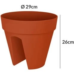 Elho Flower Pot Loft Urban Balcony Bracket Overflow Pipes Flower Box Balcony Box Railing Terracotta 7,5 Liter (de) -Dwarf Discovery shop 49466199 4