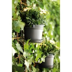 Elho Flower Pot Green Basics Potholder 19x15cm Round Balcony Bracket Planter Plant Container Black -Dwarf Discovery shop 50317694 3